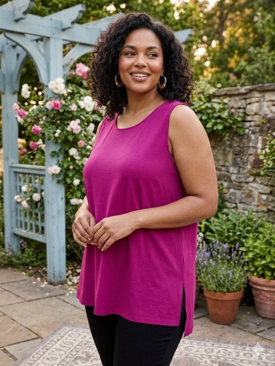 Zenana Outfitters Tops - Zenana Fuchsia Sleeveless Top Size 2X